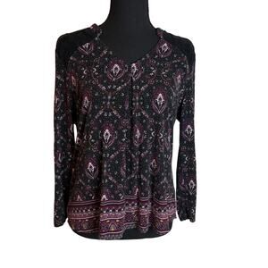 Daniel Rainn Paisley Lace Shoulder Top PM